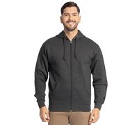 Fruit of the Loom Sudadera con capucha Eversoft – cremallera completa – Black Heather S Hombre