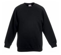 Fruit of the Loom Suéter clásico raglán unisex para niños, negro, 3-4 años (talla del fabricante: 22) - B, Negro, 3-4 Years