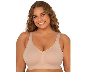 Fruit of The Loom Sujetador de Talla Grande de algodón sin Aros para Mujer con Cobertura Completa, Arena, 100F
