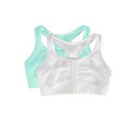 Fruit of The Loom Sujetador Deportivo con Cierre Frontal para Mujer, Chip de Menta/Blanco, 90