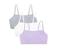 Fruit of the Loom Sujetador Deportivo de algodón con Tirantes Delgados para Mujer, Lilac Whisper/White/Grey Heather, 90