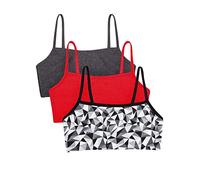 Fruit of The Loom Sujetador Deportivo de algodón con Tirantes Delgados para Mujer, Paquete de 3 Unidades, 70