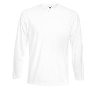FRUIT OF THE LOOM Súper Premium Ong manga de cuello redondo Camiseta para Hombres L Blanco