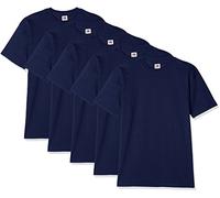 Fruit of the Loom Super Premium Short Sleeve Camiseta, Azul Marino, L (Pack de 5) para Hombre