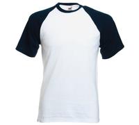 Fruit of the Loom T-Shirt de béisbol - blanco/azul marino small