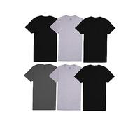 Fruit of the Loom Pocket T-Shirt Multipack Ropa, Camiseta Interior-Paquete de 6-Negro/Gris, S (Pack de 6) para Hombre