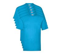 Fruit of the Loom Valueweight 5 Pack Camiseta, Azul (Azure Blue Zu), Large (Pack de 5) para Hombre
