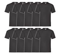Fruit of the Loom Valueweight Short Sleeve Camiseta, Negro, M (Pack de 10) para Hombre