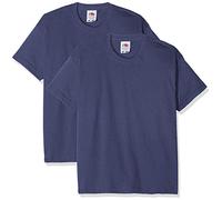 Fruit of The Loom Valueweight - Camiseta de Manga Corta para niños, Paquete de 2 Unidades, Color Azul (Azul Marino), 14-15 años (Talla 32) (Paquete de 2), Azul (Azul Marino), 14-15 Years(Manufacturer