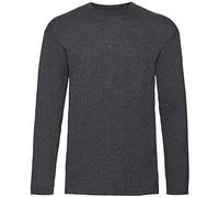 Fruit of the Loom Valueweight - Camiseta de manga larga Color gris oscuro jaspeado. XXXL