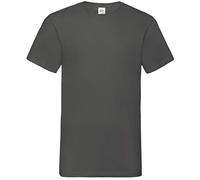 Fruit of the Loom valueweight - Camiseta para hombre (Cuello En V de té, hombre, Fruit of the Loom - V-Neck T-Shirt 'Value Weight', Light Graphite (Solid), large