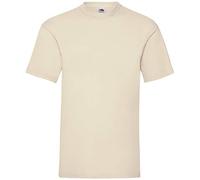 Fruit of the Loom Valueweight Mens cuello redondo, Camiseta manga corta, NO v Cuello - Natural, Medium / 38"-40"