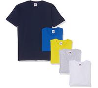 FRUIT OF THE LOOM Valueweight Short Sleeve Camiseta, Gris/Blanco/Amarillo/Real/Azul Marino, XXL (Pack de 5) para Hombre