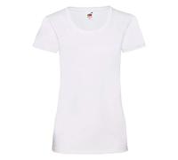 Fruit of the Loom Valueweight T - Camiseta para mujer, mujer, Fruit of the Loom - Lady-Fit Valueweight T, blanco, 40/42
