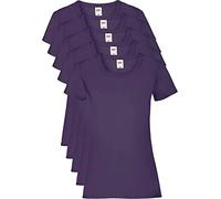 Fruit of the Loom Valueweight T-Shirt 5 Pack Camiseta, Púrpura (Purple PE), XXL (Pack de 5) para Mujer