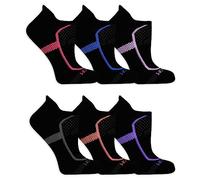 Fruit of the Loom Women's 6-Pair Low Cut Socks, black/purple, black/grey, black/blue, black/salmon, black/pink, black/lavender, Shoe Size: 8-12