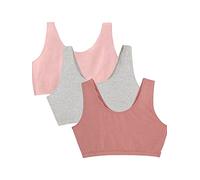 Fruit of The Loom Women's Built Up Tank Style Sports Bra, Heather Grey/Dusk/Blushing Rose