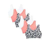 Fruit of The Loom Women's Built Up Tank Style Sports Bra, Kaleidoscope/Kaleidoscope/White/White/Peach/Peach, 40