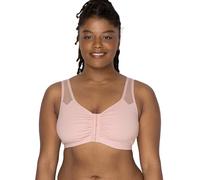 Fruit of the Loom Women's Comfort Front Close Sport Bra with Mesh Straps Bra, Blushing Rose, 40