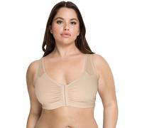 Fruit of The Loom Women's Comfort Front Close Sport Bra with Mesh Straps, Sand, 40