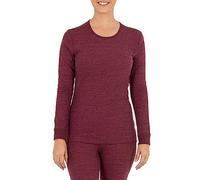 Fruit of The Loom Women's Micro Waffle Premium Thermal Crew Top, Merlot Heather, 4X Plus