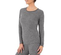 Fruit of The Loom Women's Micro Waffle Premium Thermal Crew Top, Smoke Heather, Large