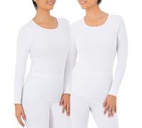 Fruit of The Loom Women's Micro Waffle Premium Thermal Crew Top, White/White, X-Small