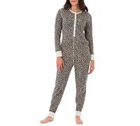 Fruit of the Loom Women's Micro Waffle Premium Thermal Union Suit, Animal Print, Medium-Large