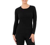Fruit of The Loom Women's Micro Waffle Thermal Crew Top, Black, 3X Plus