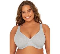 Fruit of The Loom Women's Plus Size Cotton Unlined Underwire Bra, Heather Grey, 38D