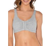 Fruit of The Loom Women's Plus Size Front Close Builtup Sports Bra, Heather Grey/White