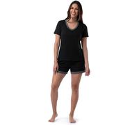 Fruit of the Loom Women's Plus Size Sleeve tee and Short 2 Piece Sleep Set, Black, 2X