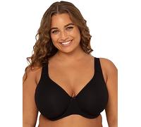 Fruit of the Loom Women's Plus Size Wireless Cotton Bra, Black Hue, 42D