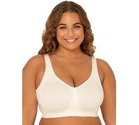 Fruit of the Loom Women's Plus Size Wireless Cotton Bra, Pristine, 40DDD