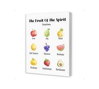 Fruit of the Spirit Wall Art, Love Joy Peace Galatians 5 Print for Kids Room, Sunday School and Character Education (Unframed,12x18inch(30x45cm))