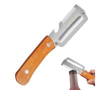 Fruit Peeler Tool, Stainless Steel Blade, Wooden Handle Design Multifunctional Cutter, for Carrots Apples Potatoes Pumpkins Papayas Kitchen Home Indoor Cooking Use 7,48 x 1,46 in