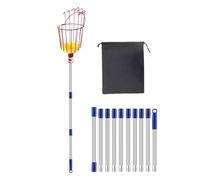 Fruit Picker, 13 Ft Mango Picker with Retractable Handle and Basket, Professional Pick Pole Peach, Pear, Avocado, Lemon, Pomegranate, Orange, Ideal for Garden, Farm, Orchard, Harvesting, Outdoor Use