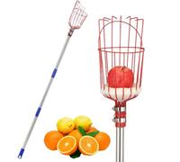 Fruit Picker, Fruit Picker Pole With Basket Telescoping, 13 Ft Mango With Retractable Handle And Basket - Professional Pick Pole For Peach Pear Avocado Lemon Pomegranate Orange Garden Farm