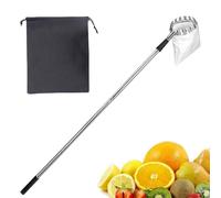 Fruit Picking Pole, Telescopic Grabber Tool, 62,99 pulgadas, Stainless Steel Rust-Proof Basket, Extendable Handle Picker, Lightweight Orchard Reach Stick for Avocado Pear Lemon Acorn