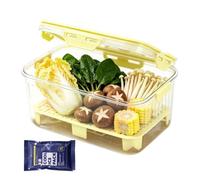 Fruit Saver Containers for Fridge 2-layer Large Clear with Ice Pack | Keep Fresh Fruit Containers for Berry Salad Lettuce Vegtable Strawberry Tomato Avocado Banana Kitchen Food