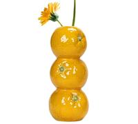 Fruit Shaped Florero, Ceramic Flower Contenedor, 7,72 x 3,31 in Floral Display Piece, Centerpiece Design, Vibrant Table Flower Pot for Kitchen, Offices, Living Room, Bedroom, Bookshelf