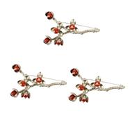 Fruit Shawl Red Berry Cardigan Safety Pins Bouquet Shape Enamel Lapel Pin Brooch Clips Collar Clip Copper