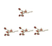 Fruit Shawl Red Berry Cardigan Safety Pins Bouquet Shape Enamel Lapel Pin Brooch Clips Collar Clip Copper
