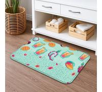 Fruit Splash - Tapete de baño de secado rápido, diseño tropical divertido, absorbente, antideslizante, tapete decorativo de verano de franela lavable para baño, inodoro, baño, 20 x 32 pulgadas