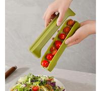 Fruit Splitter Grape Cutter Kitchen Accessories Separator Small Tomato Splitter Grape Slicer Fruit Vegetable Salad Slicer Cherry cutter,Suitable for Home Kitchen and Salad Prep (green)