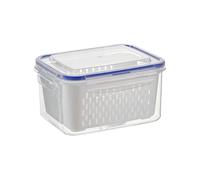 Fruit Storage Containers - 4 In 1 Leakproof Transparent Organizers | Removable Colander Washing Bowl For Meal Prep Grocery Vegetable Pantry Picnic Daily Holiday, Keeper Refrigerator Produce Bin