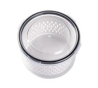 Fruit Storage Containers - Produce Organizer for Leakproof Round Fresh Keeper Fridge | BPA Free Resin with Removable Colander Insert, Moisture Control Design, Multi Use Food Box for Kitchen Storage