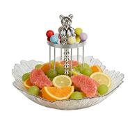Fruit Tray Basket, 6-Piece Fork Set, 9.45x7.48 Inches PET Stainless Steel Tray with Food Grade Build, Snack Stand Accessory, Table Organizer with Durable Design, Vegetables Candy Use for Salad Pasta