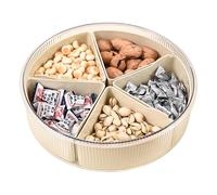 Fruit Tray Veggie Platter, Round Snack Fruit Tray, Snack Storage Container, Multi-Purpose Food Storage, Fruit And Nut Organizer, Snack Platter With Lid, Vegetable Serving Tray, Clear Snack Container