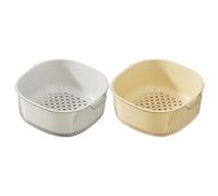 Fruit Vegetable Washing Basket, Double Layered Colander, Pasta Rice Strainer Bowl, Sturdy no bpa acrylic, Crafted from Pet Pp Material, 27x9.06x3.94in